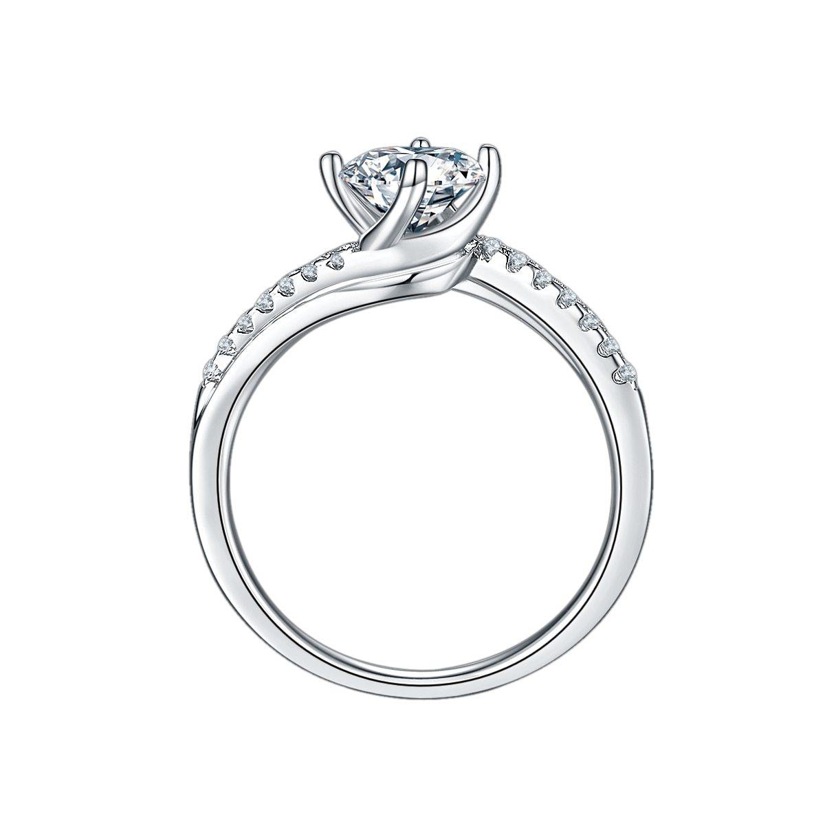 1.0CT Moissanite Silver Wedding Ring
