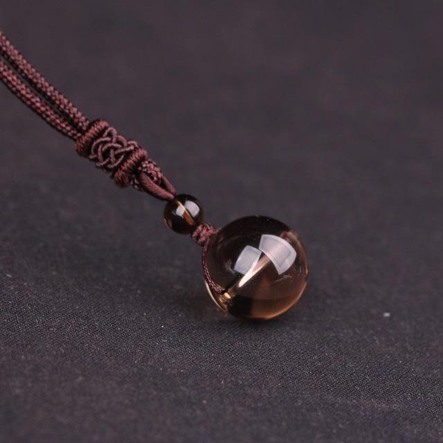 Natural Stone Ball Pendant Necklace [5 Colors]