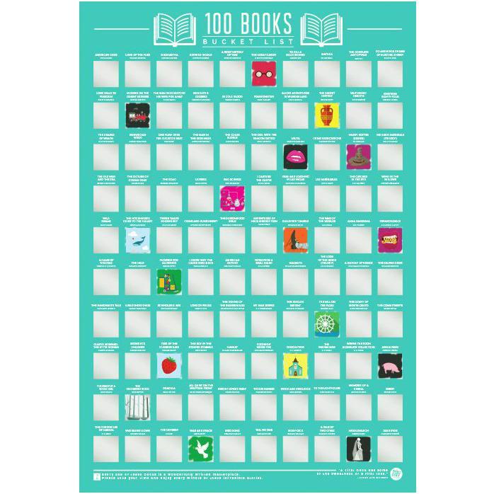 100 Classic Books Scratch Off Poster