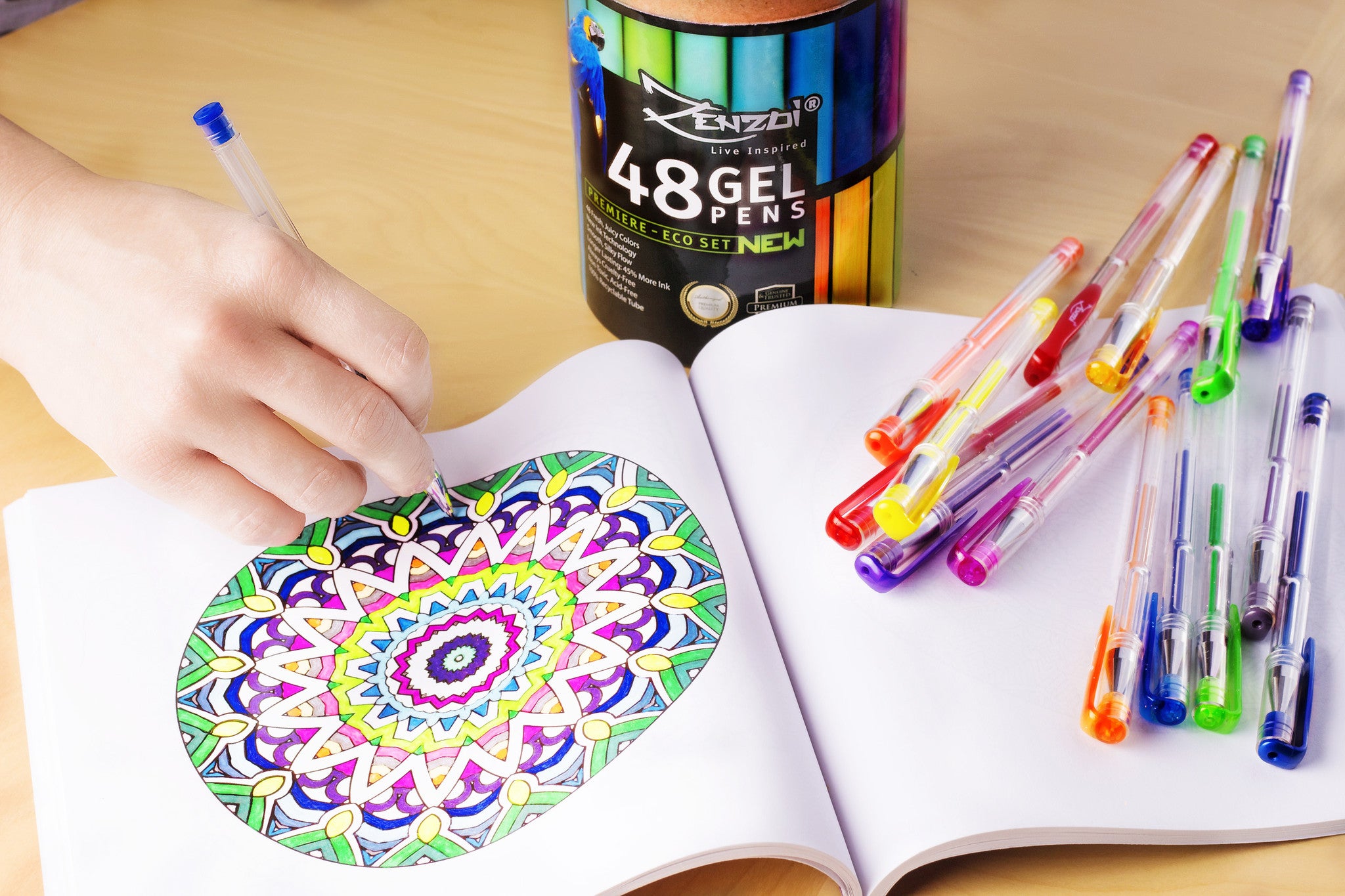 coloring with ink pens