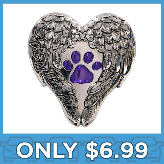 My Angel Purple Paw Visor Clip