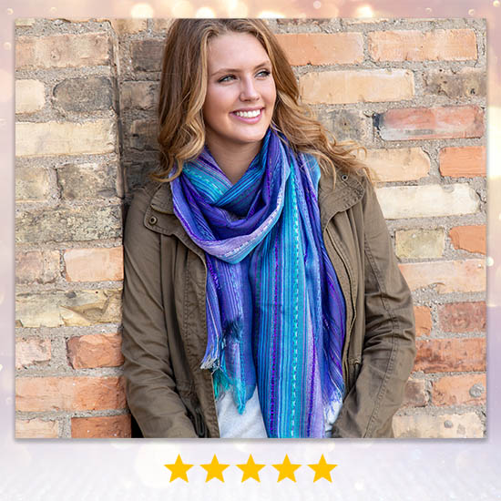 Sky Colors Hand-Loomed Scarf - ★★★★★