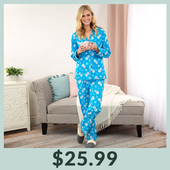 Snowman Pet Flannel Pajama Set - $25.99