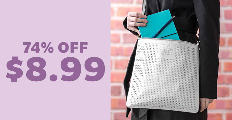 Pawfect Pewter Crossbody Purse | $8.99 | 74% OFF