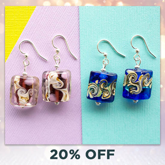Colors of Inspiration Glass Earrings - 20% OFF