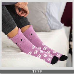 Fuzzy Friends Slipper Socks - Set of 2 - $9.99