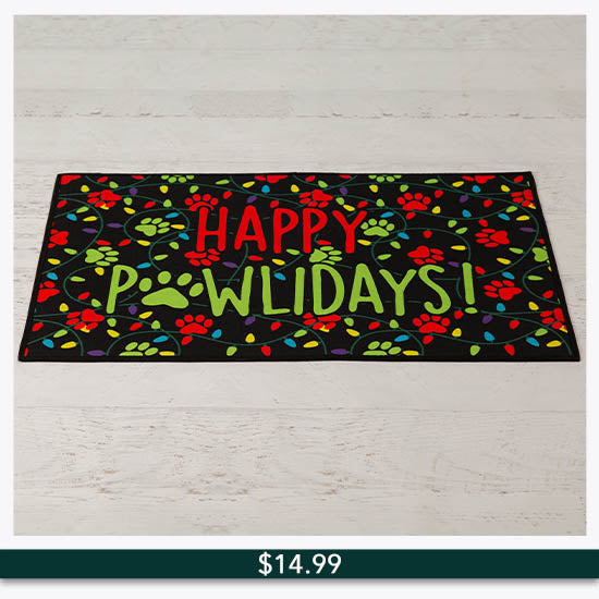 Happy Pawlidays Door Mat - $14.99