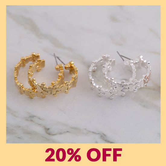 Paw Print Hoop Earrings - 20% OFF