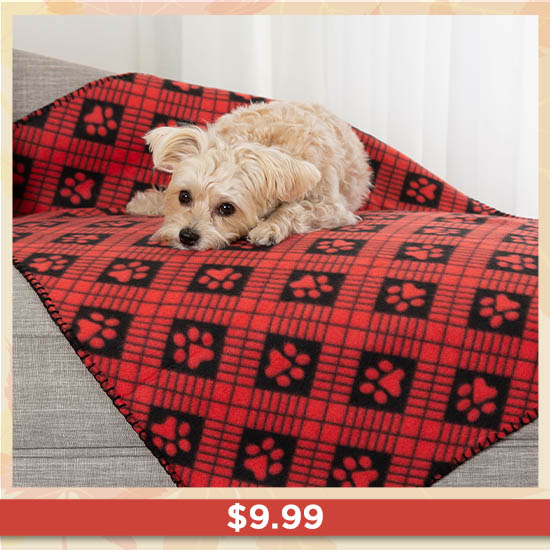 Snuggle Paws™ Fleece Pet Blanket - $9.99