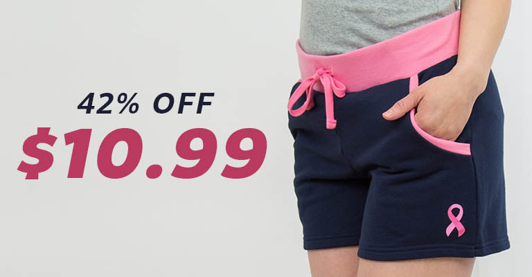 Pink Ribbon Two-Tone Shorts | 42% OFF | $10.99