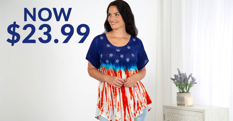 Stars & Stripes Short Sleeve Tunic | $23.99