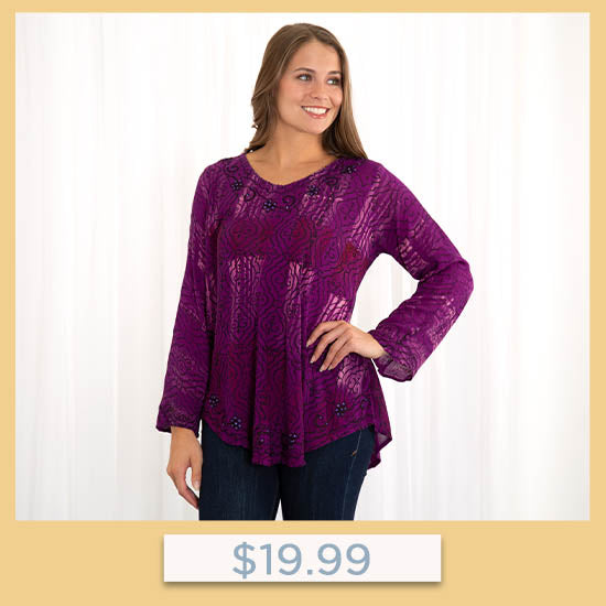 Shades of Grace Long Sleeve Tunic - $19.99