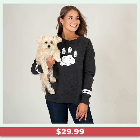 Distressed Paw Stripe Sweatshirt - $29.99