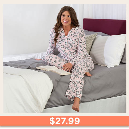 Cozy Cat Fleece Pajama Set - $27.99