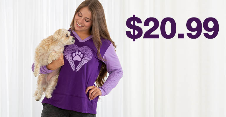 Wings of an Angel Purple Paw Contrast Hoodie | $20.99