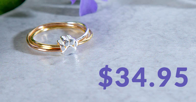 Paw Print Sterling Silver Fidget Ring | $34.95