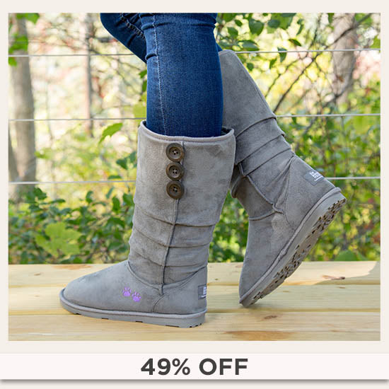 Purple Paw Slouch Boots - 49% OFF