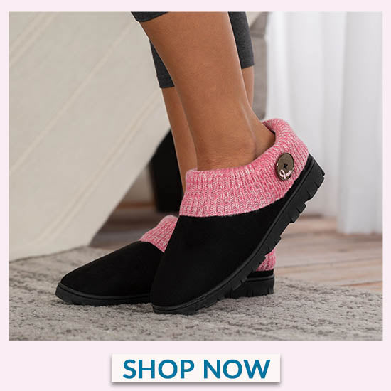 Pink Ribbon Comfy Clog Slippers - Shop Now