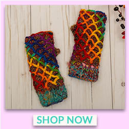 Recycled Silk Fingerless Gloves - Shop Now