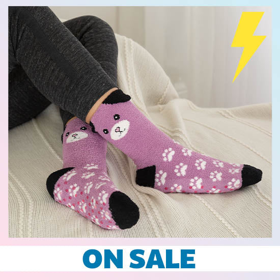 Fuzzy Friends Slipper Socks - Set of 2