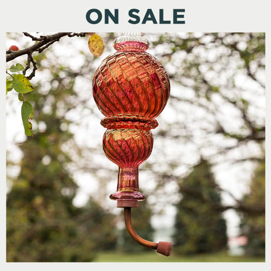 Double Ball Swirl Humming Bird Feeder - On Sale