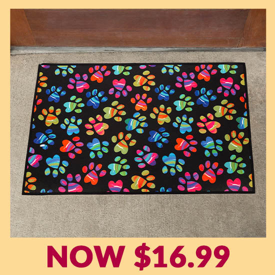 Painted Paws Door Mat - Now $16.99