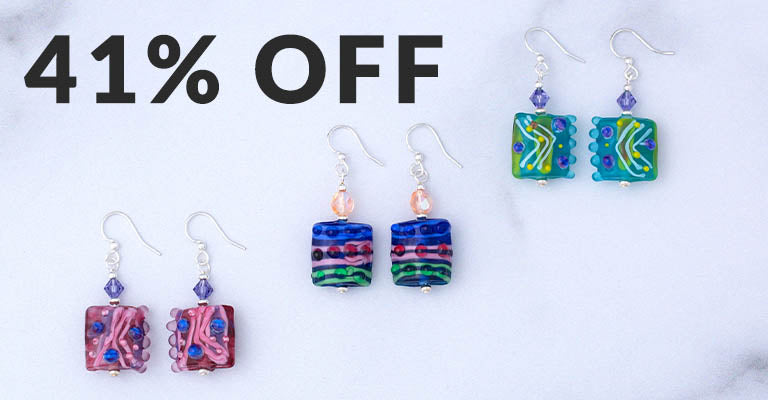 Jazzy Lampwork Glass Earrings | 41% OFF