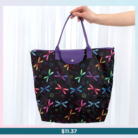 Just Believe Dragonfly Fold-up Tote Bag - $11.37