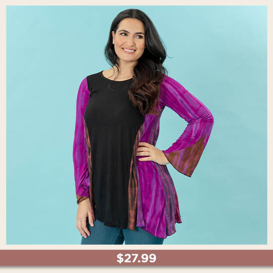 Perfectly Balanced Tie-Dye Long Sleeve Tunic - $27.99