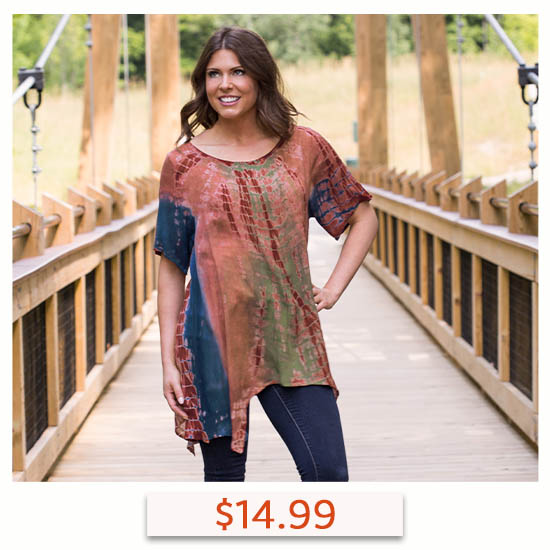 Tie-Dye Prism Asymmetrical Top - $14.99