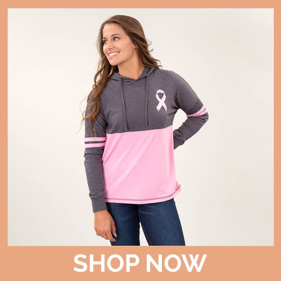 Believe Pink Ribbon Two-Toned Hooded Tee
