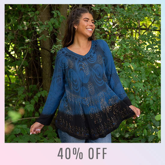 Golden Elephants Long Sleeve Tunic - 40% OFF