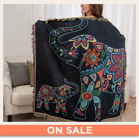 Elephant Tapestry Throw Blanket - On Sale