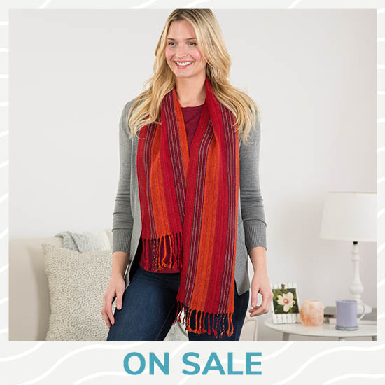 Hand-loomed Alpaca Wool Scarf - On Sale