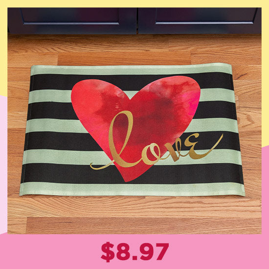 Love Striped Door Mat - $9