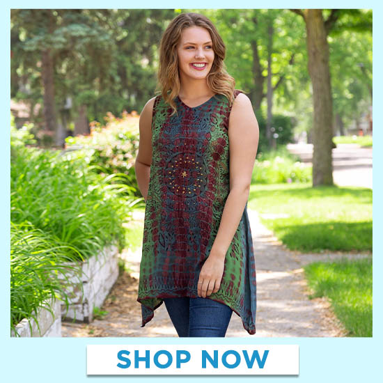 Swirling Leaves Beaded Tunic - Shop Now