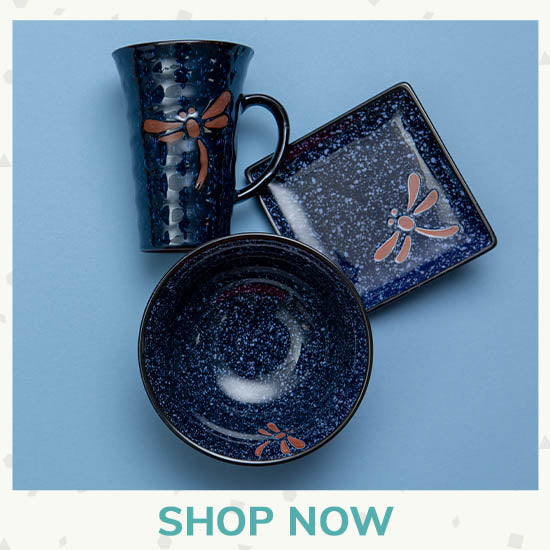 Midnight Dragonfly Dish Set - Shop Now