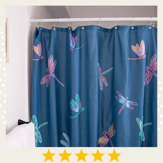 Fluttering Beauty Dragonfly Shower Curtain - ★★★★★