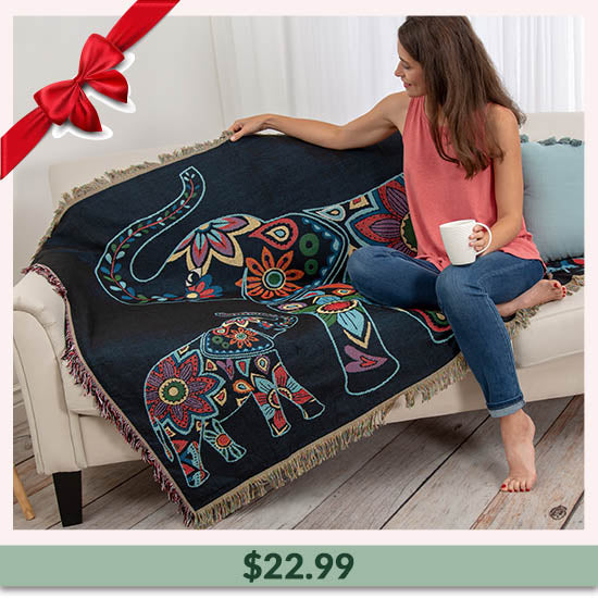 Elephant Tapestry Throw Blanket - $22.99