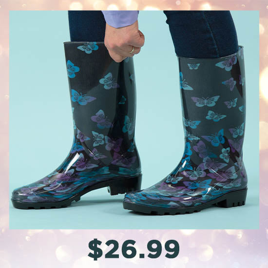 Ultralite™ Fluttering Butterflies Rain Boots - $26.99