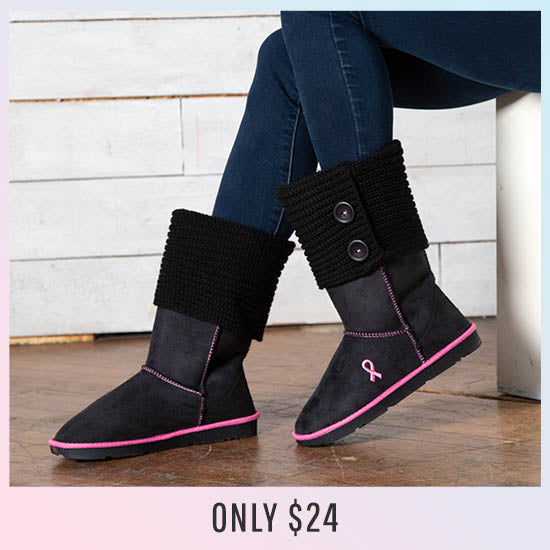 Path To Pink™ Ribbon Sweater Boots - Only $24