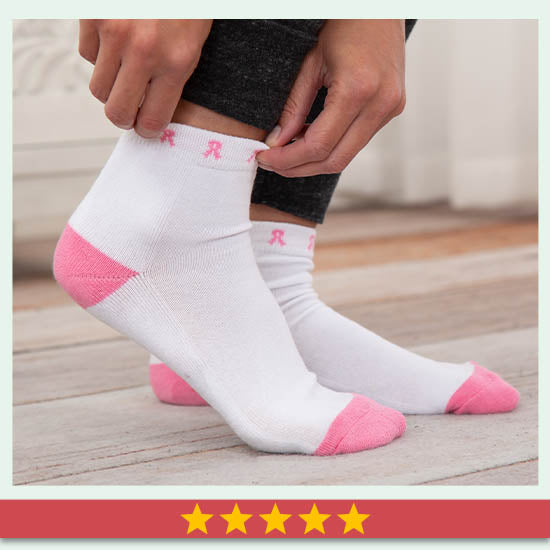 Pink Ribbon Sport Socks - Set of 3 - ★★★★★