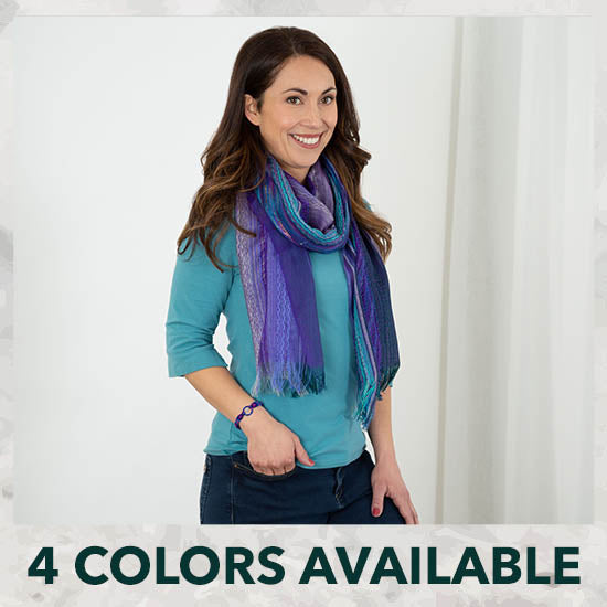 Dreaming Colors Hand-Loomed Scarf & Bracelet Set - 4 Colors Available