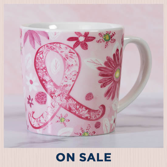 Pink Ribbon Floral Grande Mug - On Sale