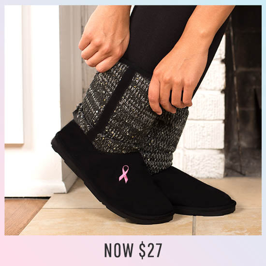 Pink Ribbon Mid Rise Sparkle Knit Boots - Now $27