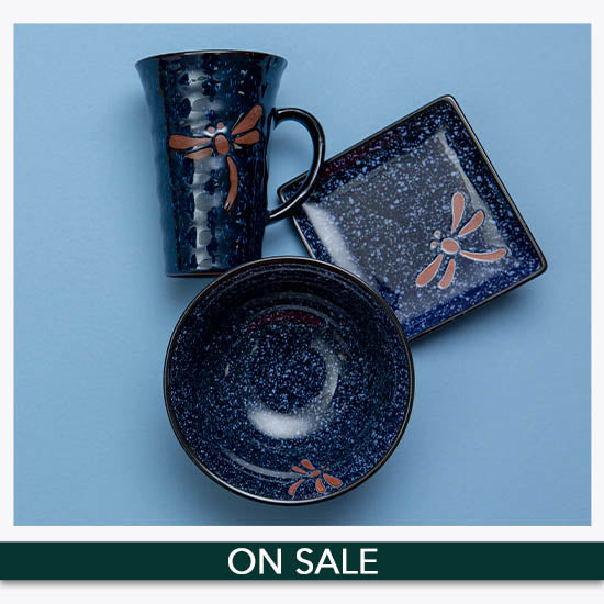 Midnight Dragonfly Dish Set - On Sale