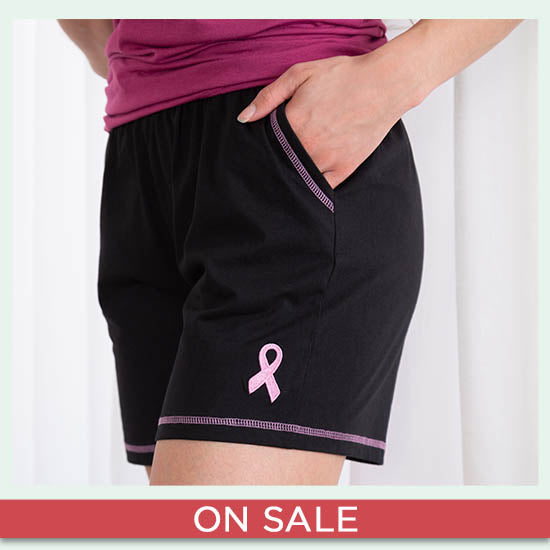 Pink Ribbon Contrast Casual Shorts - On Sale