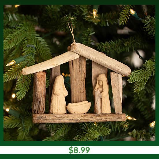 Handmade Recycled Driftwood Christmas Ornament - $8.99