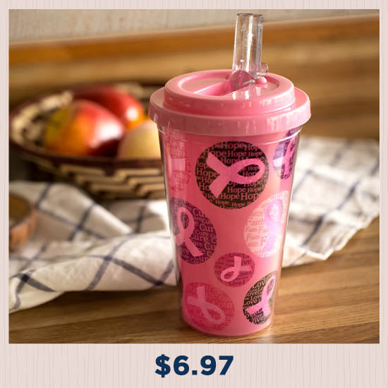 Pink Ribbon Party Travel Cup - $6.97