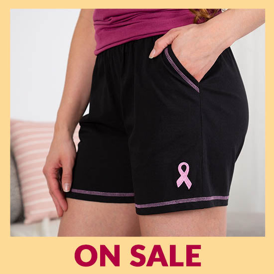 Pink Ribbon Contrast Casual Shorts - On Sale